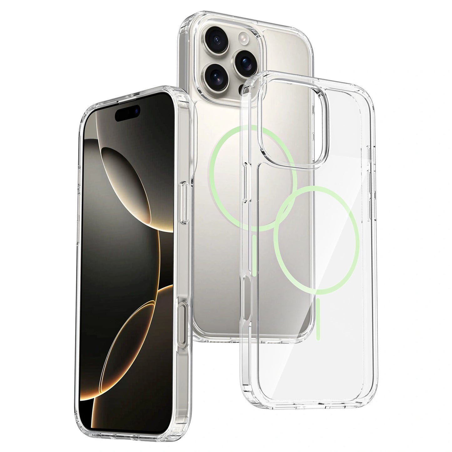 Transparent 2-in-1 Rainbow Ring Magnetic Phone Case